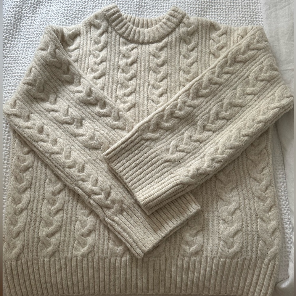 Thick oversized cable knit sweater